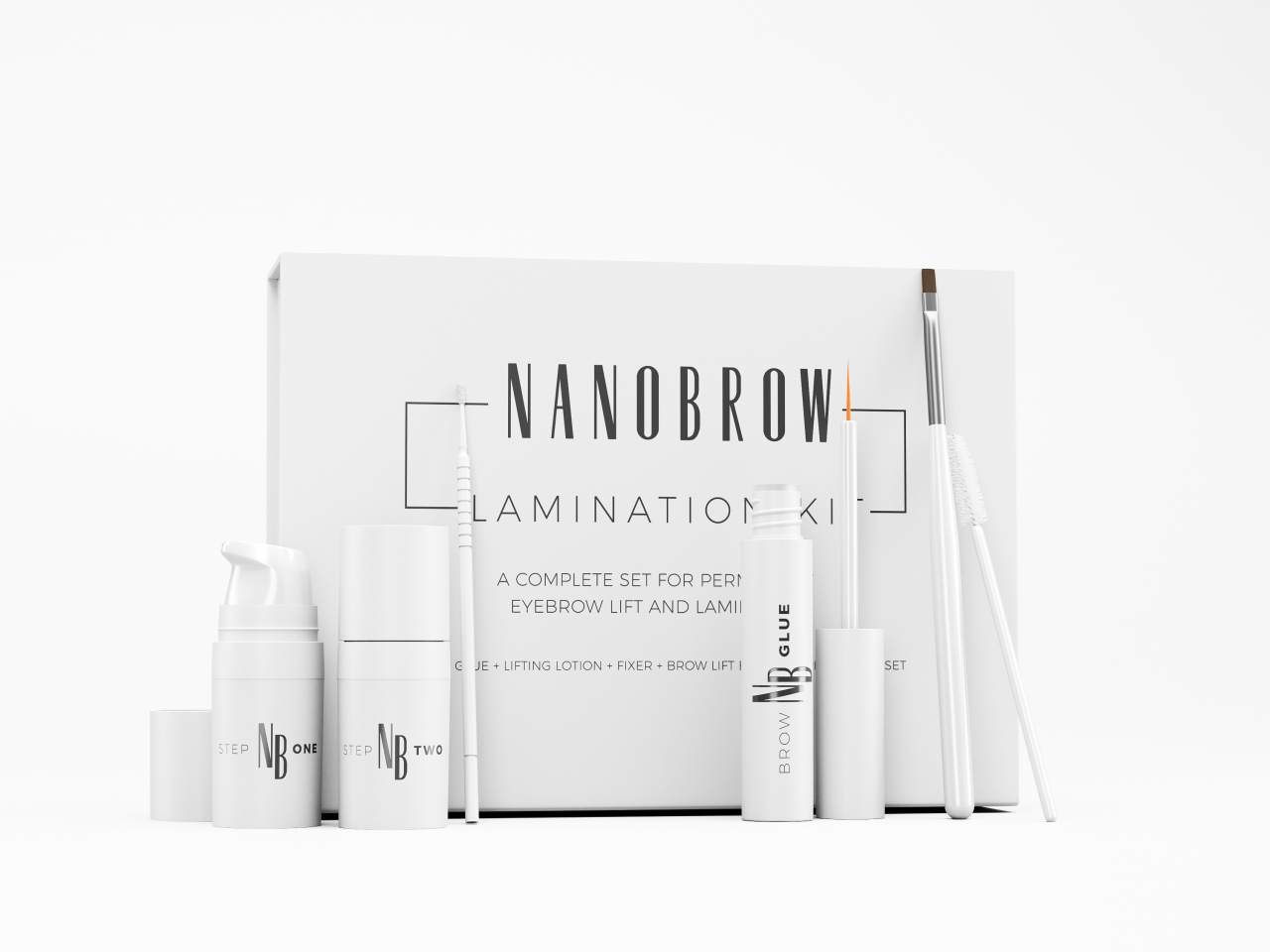 Nanobrow Lamination Kit Professzionális készlet szemöldök felvarráshoz és lamináláshoz [1]