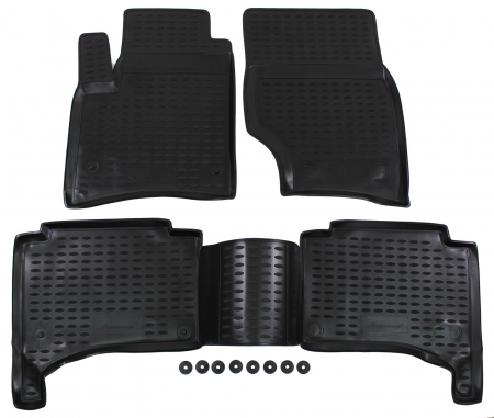 Covorase Auto Tavita Dedicate - Covorase din cauciuc tip tavita Premium, Volkswagen Touareg, SUV, 2002-2010