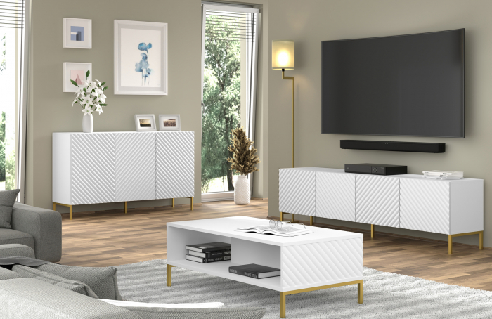 Comoda Surf White: Eleganță și funcționalitate în dimensiuni generoase 150 x 42 x 87 cm [3]