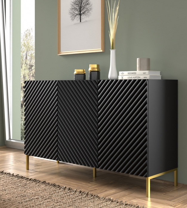 Comoda Surf Black: Eleganță și funcționalitate în dimensiuni generoase 150 x 42 x 87 cm - Copie [2]