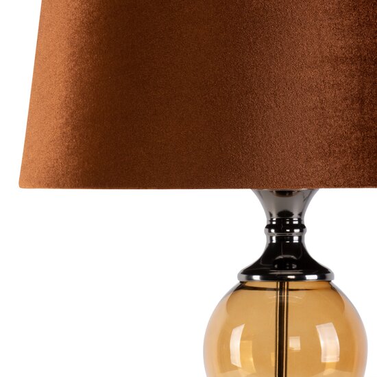 Lampa decorativa cu picior din sticla si abajur din catifea stralucitoare, Haidi 32X38X78 cm [1]