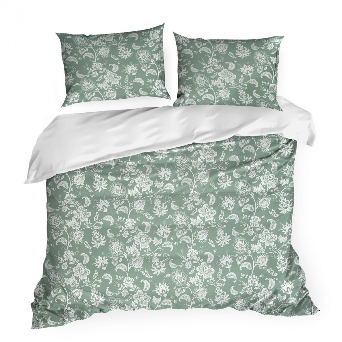 Set de lenjerie de pat din bumbac de înaltă calitate cu un motiv vegetal în stil popular, Ella line [3]