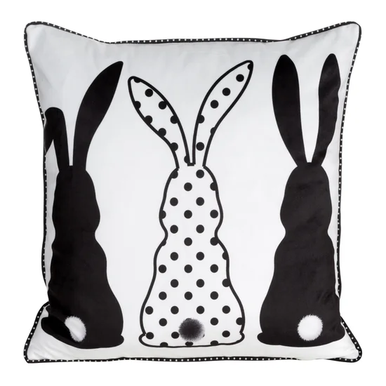 Produse - Fata de perna de Paste SPRING 4 din catifea cu imprimeu iepuras