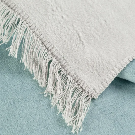 Pătură DUO, bumbac bicolor și acril cu franjuri, față-verso [2]