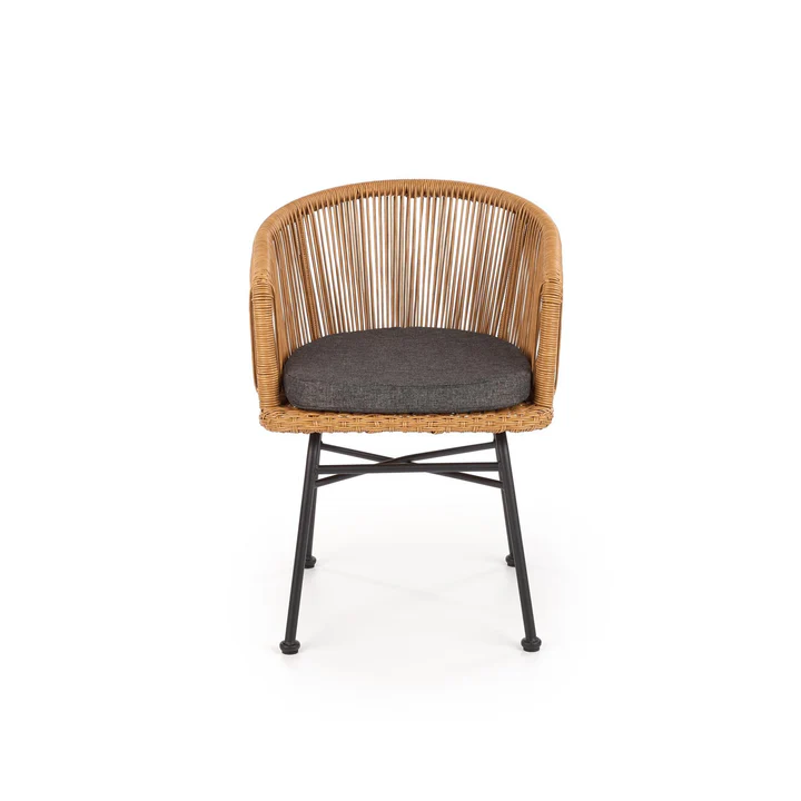 Mobila - Scaun de gradina, stejar natural/negru, 55X37X74 CM