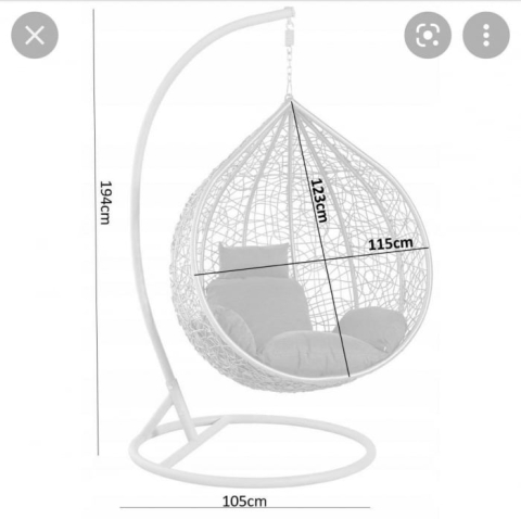 Balansoar tip cuib negru cu pernă roșie pentru terasă și grădină – confort și stil [3]