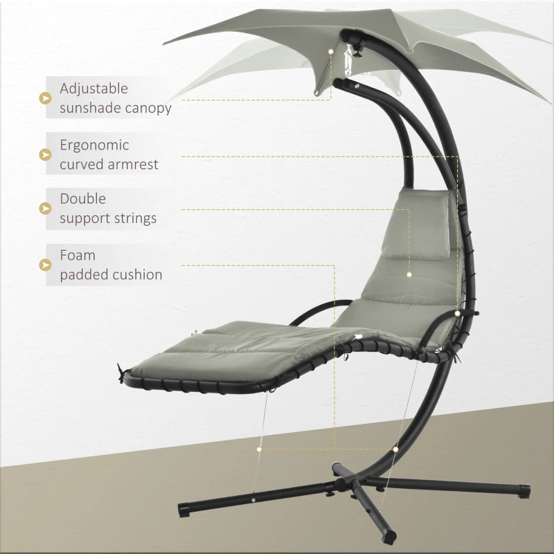 Balansoar tip sezlong crem pentru terasa si gradina [2]