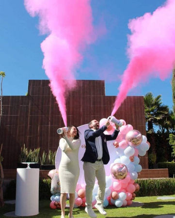 ARTIFICII & FUMIGENE GENDER REVEAL - Extinctor cu pudra colorata Roz pentru Gender Reveal