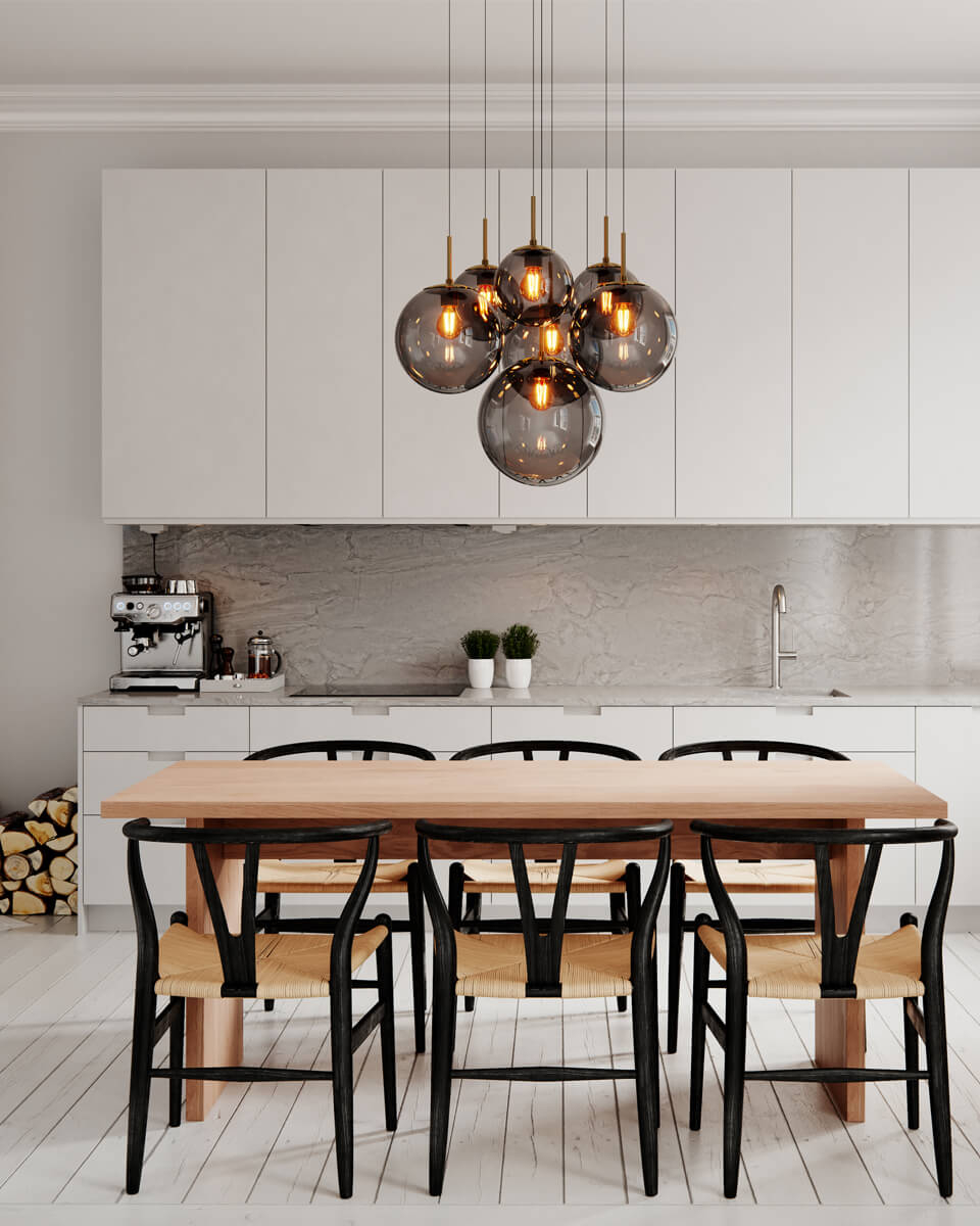 Laura lustra|plafoniera 53 cm sticla neagra/gri fumuriu [4]