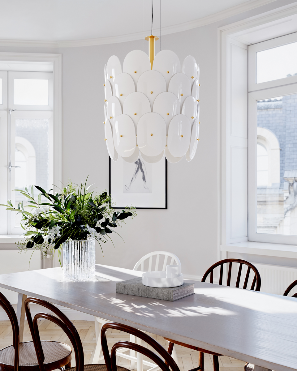 Omlott Lustra din lamele 50 cm  alb/auriu [2]