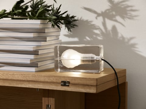 Lampi - Lampa Cuboid bec inghetat cablu negru