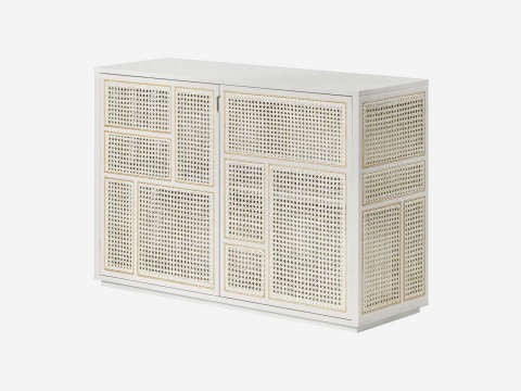 Dulapuri living|camera de zi - Bufet Air Alb si Ratan Design House Stockholm