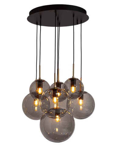 By Rydens - Laura lustra|plafoniera 53 cm sticla neagra/gri fumuriu