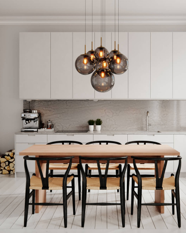 Laura lustra|plafoniera 53 cm sticla neagra/gri fumuriu [3]