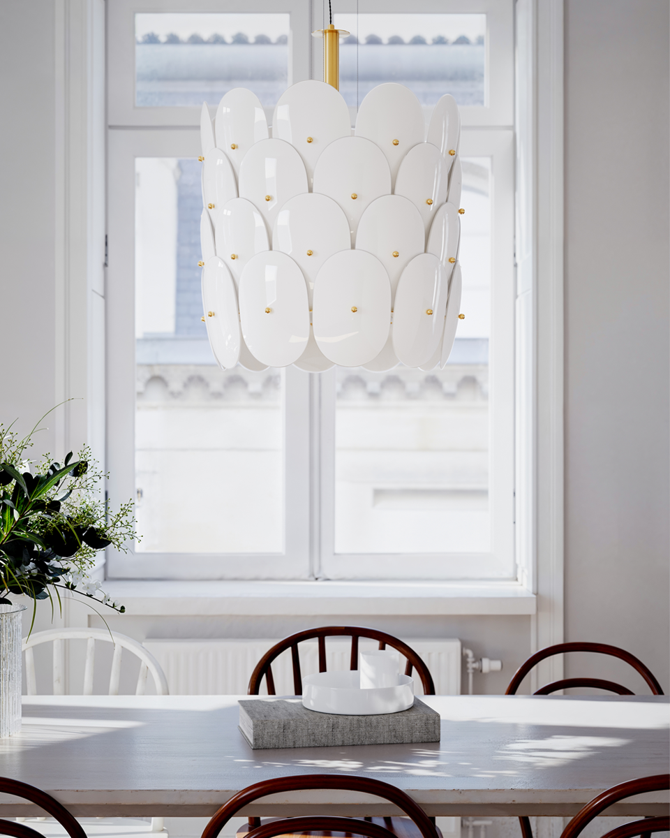 Omlott Lustra din lamele 50 cm  alb/auriu [2]