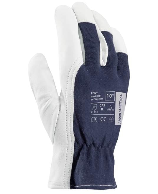 Manusi de protectie din piele de capra Pony gri/bleumarin 1X21X [2]