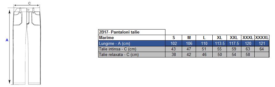 Pantaloni de lucru in talie Magnus tercot 65/35, 320gr/mp