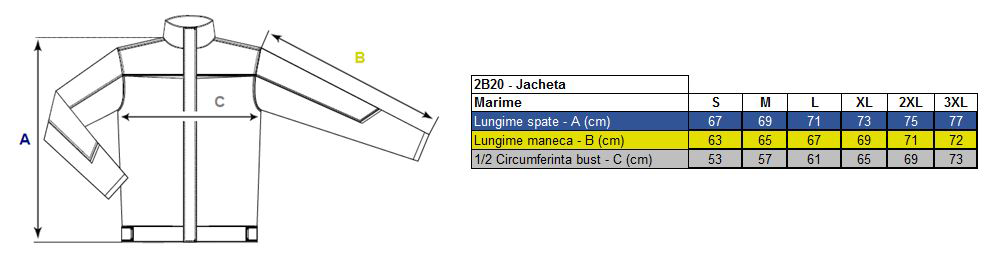 Jacheta de lucru Andura, tercot 65/35, 235gr/mp