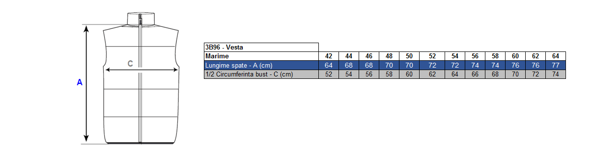 Vesta de lucru Richard - tercot 65/35, 280gr/mp