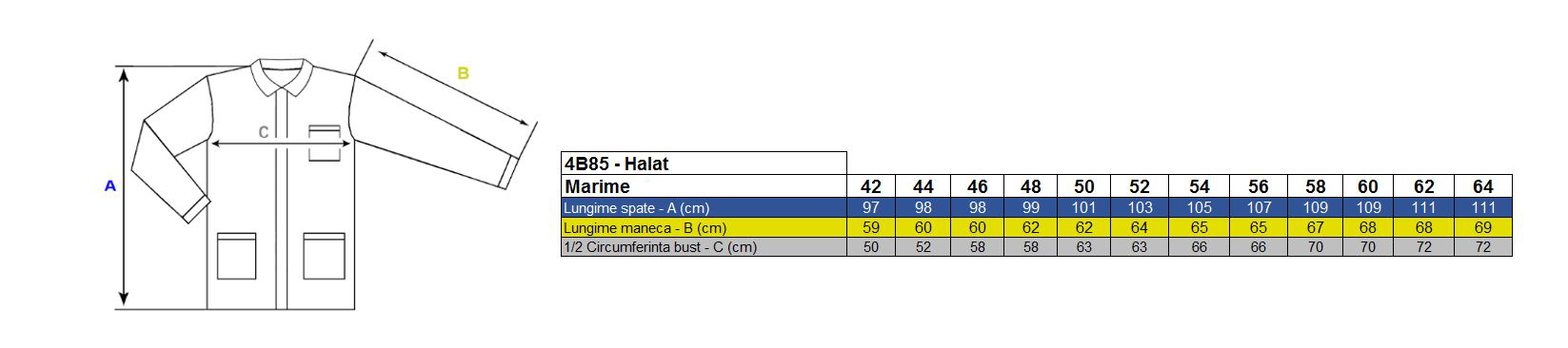 Halat de lucru Renania Harry, 100% bumbac, 260gr/mp
