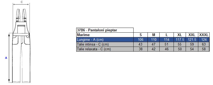 PANTALON CU PIEPTAR RADAR – BENZI REFLECTORIZANTE
