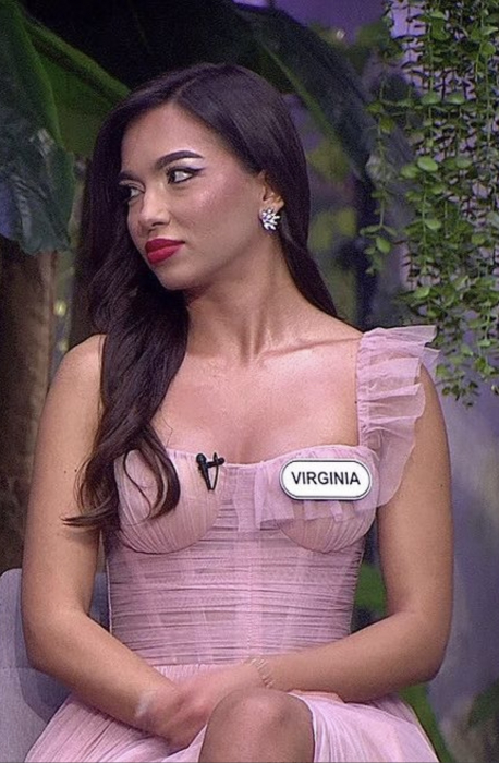 Rochie de seara lunga din tul fin cu corset si volanase pe un umar [2]