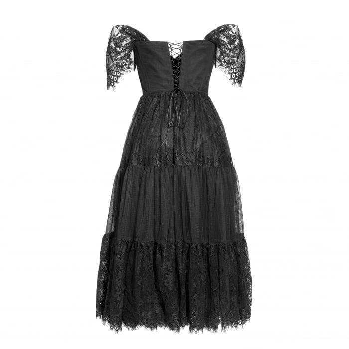 Rochie  scurta din dantela chantilly si tul [2]