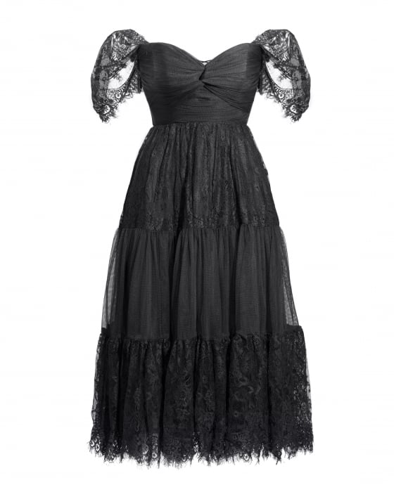 Rochie  scurta din dantela chantilly si tul [1]