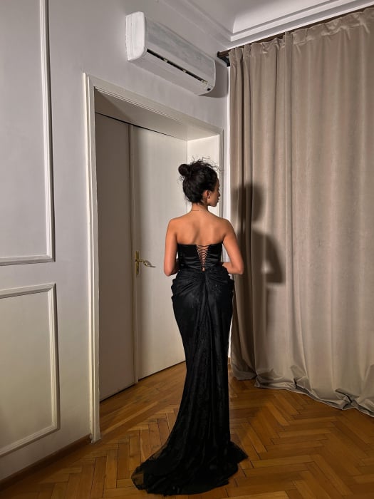 Rochie sirena cu corset din dantela chantilly [3]