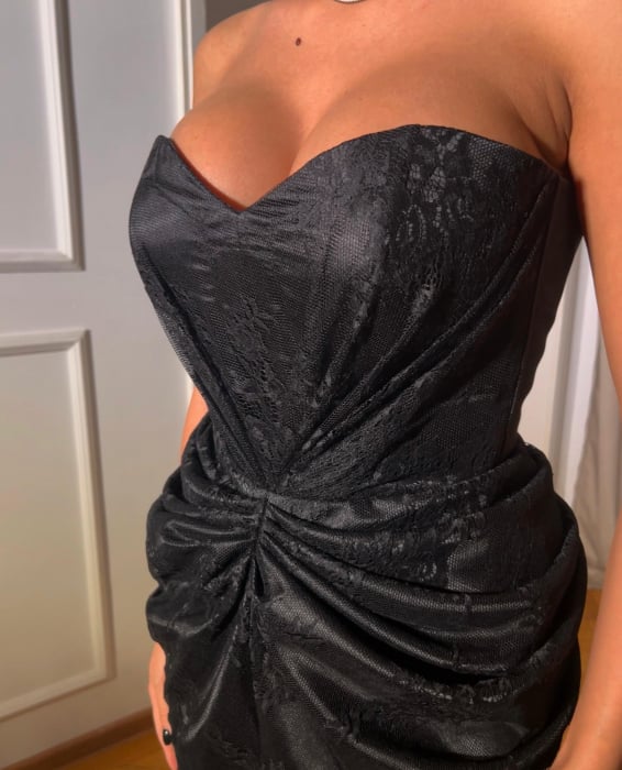 Rochie sirena cu corset din dantela chantilly [6]