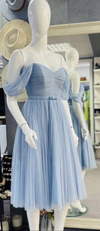 TOPURI/CORSETE - Corset drapat din tul cu bretele cazute pe umeri