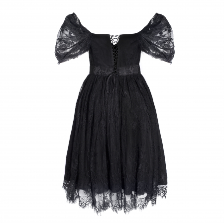 Rochie scurta din dantela chantilly cu drapaj nod [1]