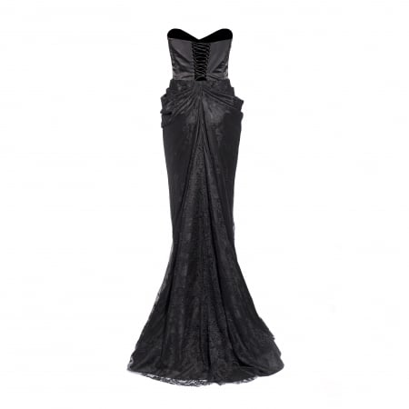 Rochie sirena cu corset din dantela chantilly [8]