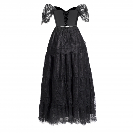 Set 2 piese corset si fusta din dantela chantilly [1]