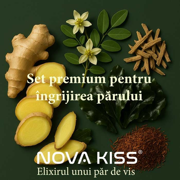 Set pentru Ingrijirea Parului cu Ghimbir, Sampon si Balsam Premium NOVA KISS®, 2 x 300 ml [7]