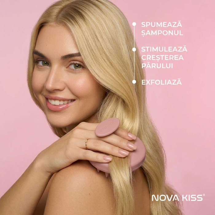Perie din Silicon pentru Scalp NOVA KISS® - Stimuleaza Cresterea Parului si Absorbtia Uleiurilor Esentiale [2]