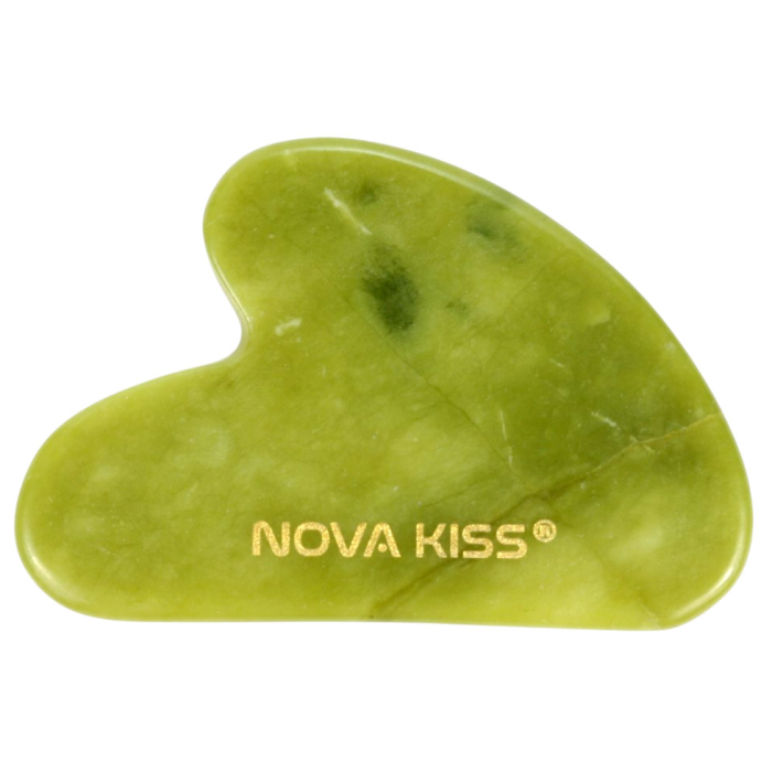 Gua Sha Piatra din Jad Natural NOVA KISS® pentru Masaj Facial, Efect Antirid, Piatra Jad Verde [16]
