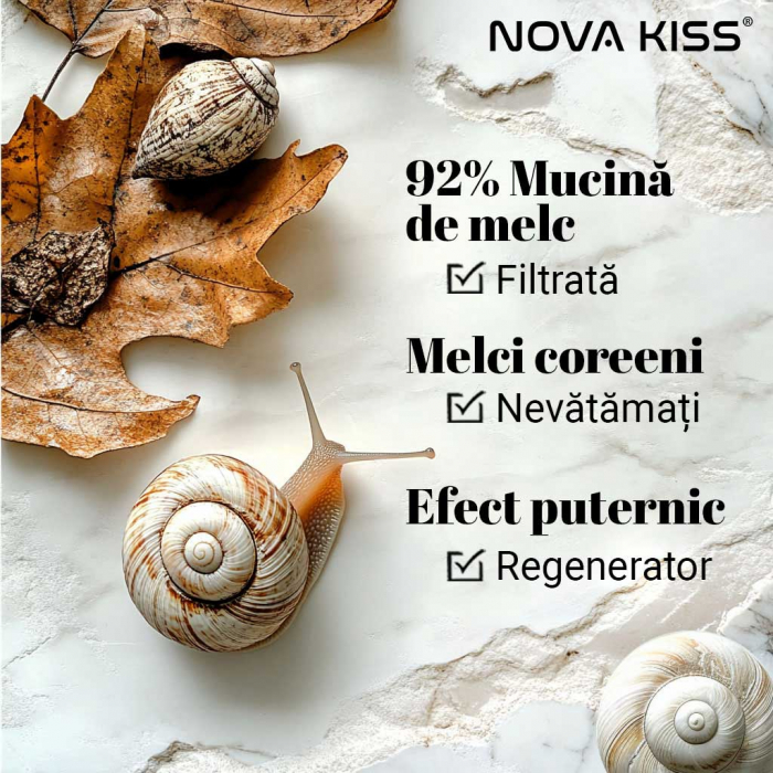 CREMA TEN PREMIUM CU 92% SECRETIE FILTRATA DE MELC, NOVA KISS® ADVANCED SNAIL 92 ALL IN ONE, 100 G [10]
