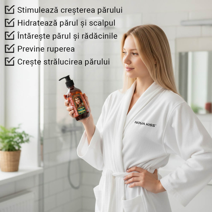 Sampon cu Ulei de Batana NOVA KISS® pentru Cresterea si Regenerarea Parului, 300 ml [5]