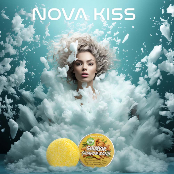 SAMPON SOLID PREMIUM CU GHIMBIR CONTRA CADERII PARULUI, MATRETII SI PARULUI GRAS, EFECT REGENERATOR, 100% NATURAL, NOVA KISS® [8]