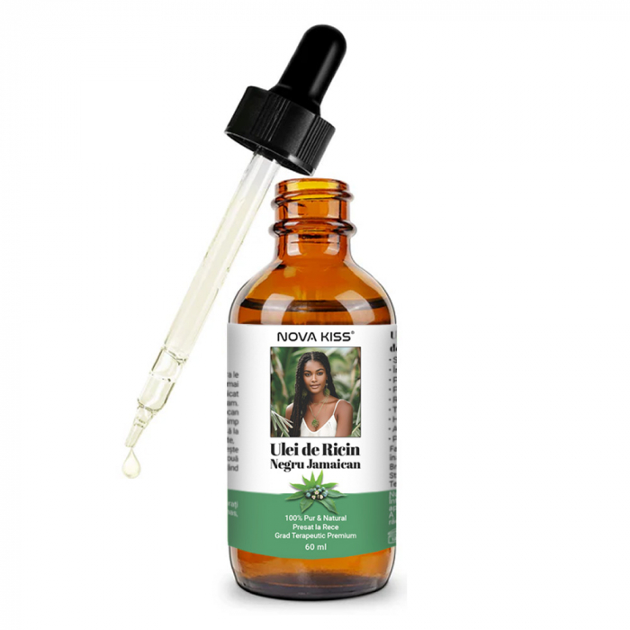ULEI DE RICIN NEGRU JAMAICAN PREMIUM 100% NATURAL & PUR NOVA KISS® PENTRU CRESTEREA PARULUI, INGRIJIREA PIELII, GENELOR SI SPRANCENLOR, 60 ML [7]