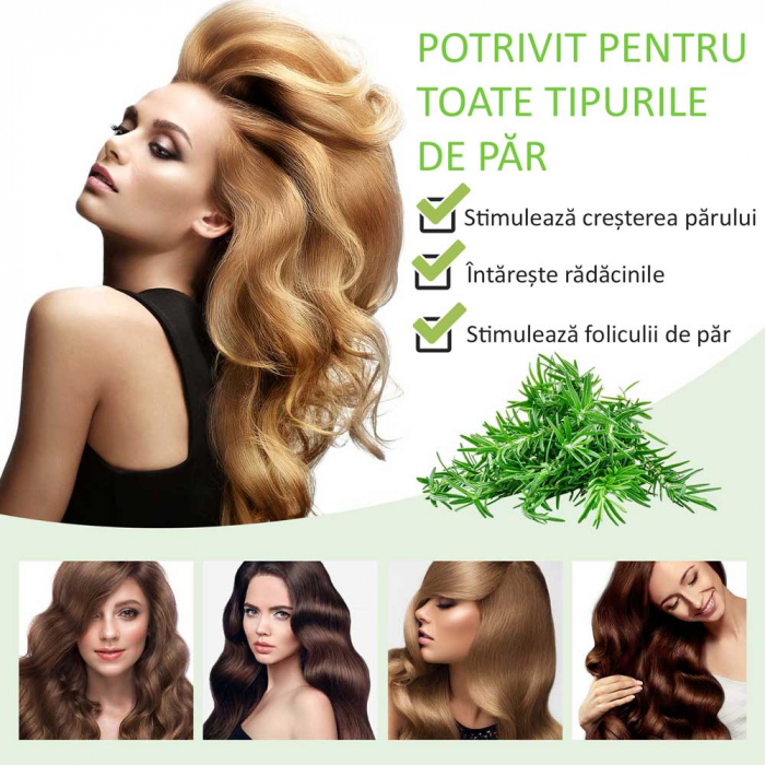 ULEI DE ROZMARIN PREMIUM 100% NATURAL & PUR NOVA KISS® PENTRU CRESTEREA PARULUI SI INGRIJIREA PIELII, 60 ML [6]