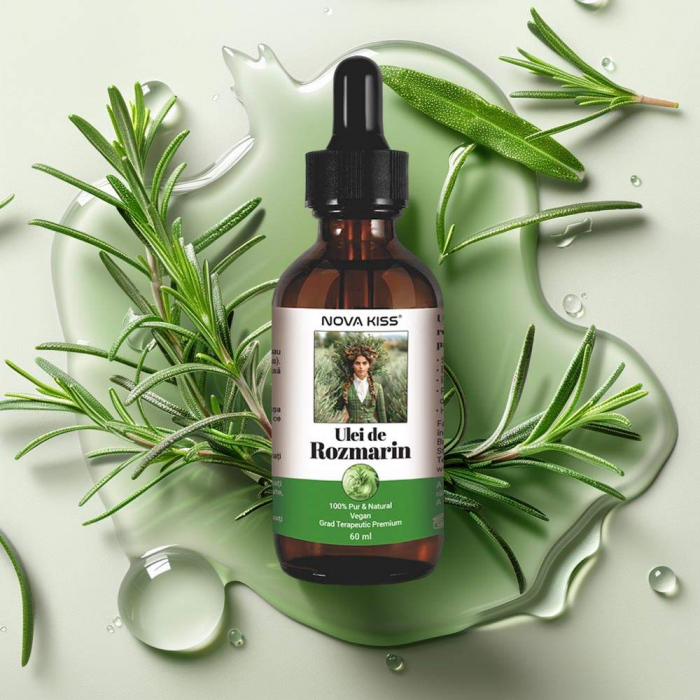 ULEI DE ROZMARIN PREMIUM 100% NATURAL & PUR NOVA KISS® PENTRU CRESTEREA PARULUI SI INGRIJIREA PIELII, 60 ML [2]