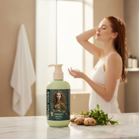 Sampon BioActiv Premium pentru Par cu Ghimbir si Plante Medicinale, Formula Fara Parabeni si SLS, NOVA KISS®, 300 ml [4]