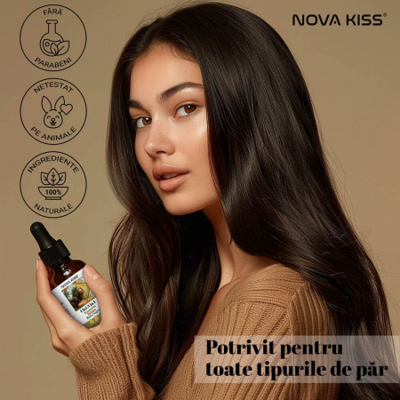 ULEI PREMIUM 3 IN 1 CU ROZMARIN, BATANA, RICIN NEGRU JAMAICAN NOVA KISS®, 100% NATURAL & PUR, PENTRU CRESTEREA PARULUI SI INGRIJIREA PIELII, 60 ML [7]
