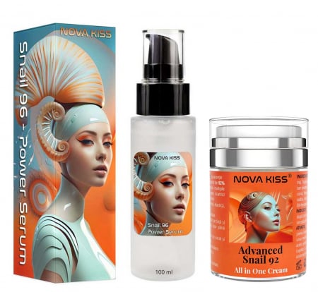 TEN - SET FACIAL PREMIUM CU SECRETIE FILTRATA DE MELC NOVA KISS®, CONCENTRATIE MUCINA DE MELC SER 96% SI CREMA 92%