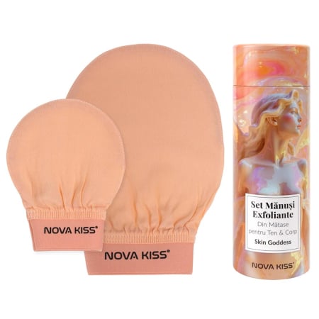 CORP - Set Manusi Exfoliante Premium pentru Ten & Corp, Matase, Skin Goddess NOVA KISS®