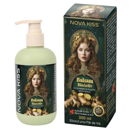 Set pentru Ingrijirea Parului cu Ghimbir, Sampon si Balsam Premium NOVA KISS®, 2 x 300 ml [5]