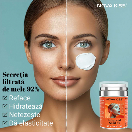 CREMA TEN PREMIUM CU 92% SECRETIE FILTRATA DE MELC, NOVA KISS® ADVANCED SNAIL 92 ALL IN ONE, 100 G [2]