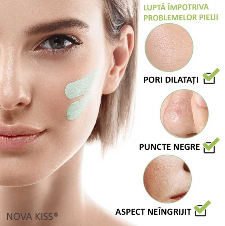 MASCA STICK PREMIUM CU EXTRACT DE CEAI VERDE SI ARGILA, IMPOTRIVA ACNEEI, EXCESULUI DE SEBUM, ANTI PUNCTE NEGRE, NOVA KISS® 40G [3]